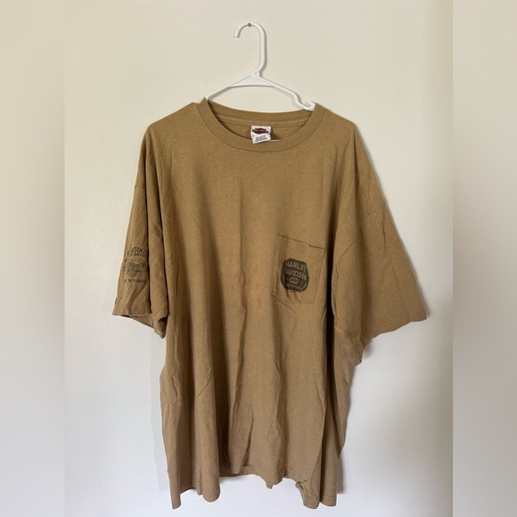 Beartooth Cody, Wyoming Harley Davidson Tan Tshirt - Picture 1 of 7